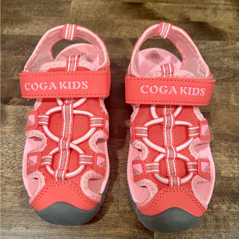 NEW-GIRLS KIDS SIZE 1.5 ( 7 3/4in)OUTDOOR, SUMMER,ATHLETIC, CLOSED TOE SANDALS